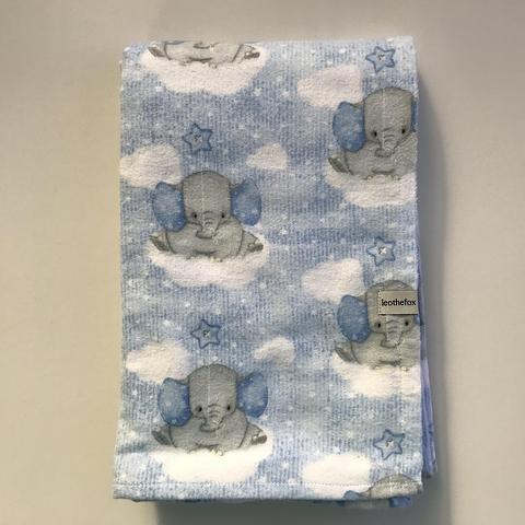 Flannel wrap - Blue Elephants