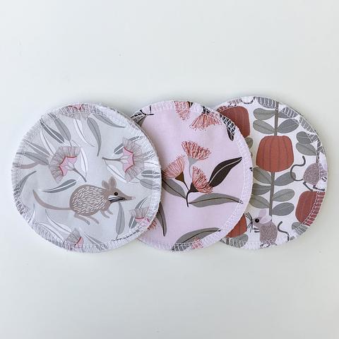 Washable breastfeeding pad set - Dusk Foragers - Animals