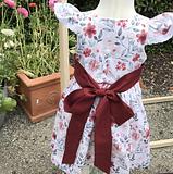 Red and White Floral Dress-size 2